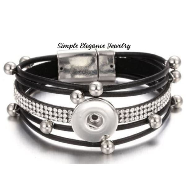 Triple Magnetic Snap Bracelet 20mm - Black - Snap Jewelry