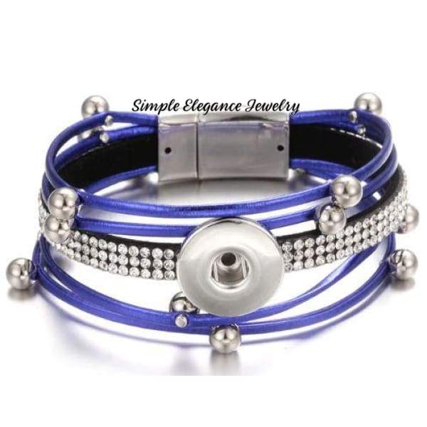 Triple Magnetic Snap Bracelet 20mm - Blue - Snap Jewelry