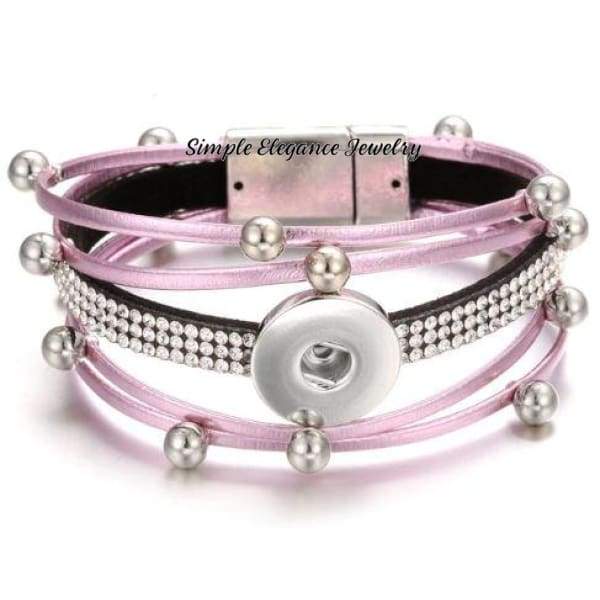 Triple Magnetic Snap Bracelet 20mm - Pink - Snap Jewelry