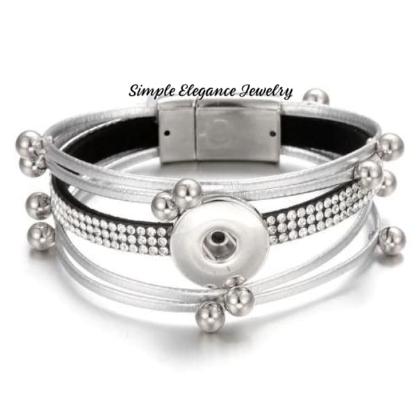 Triple Magnetic Snap Bracelet 20mm - Silver - Snap Jewelry