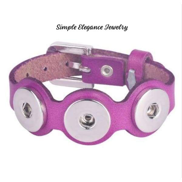 Triple Snap Bracelet- Leather Cut-Out 18mm-20mm Snaps - Snap Jewelry