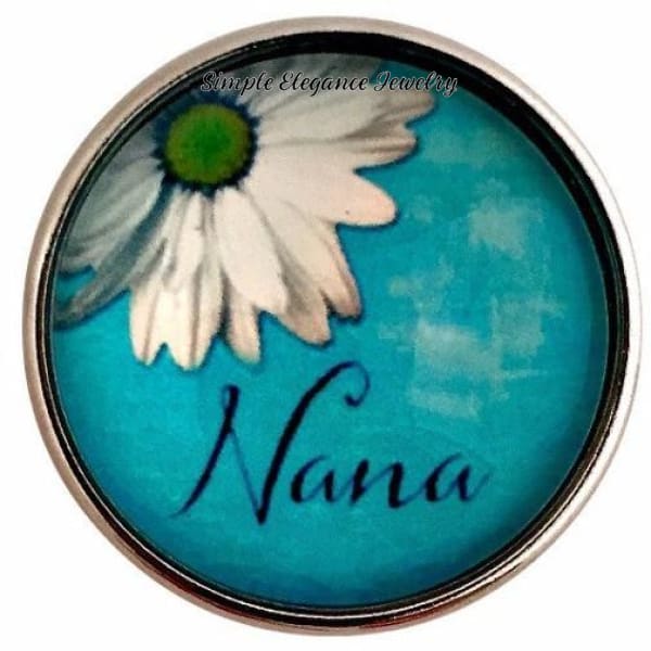 Turquoise Flower Nana Snap 20mm for Snap Jewelry - Snap Jewelry