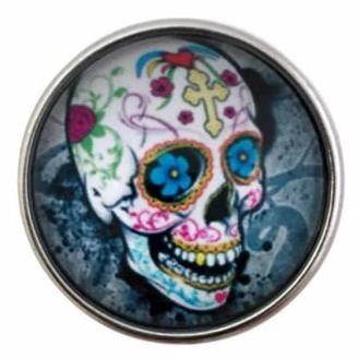 Turquoise Sugar Skull Snap Charm 20mm for Snap Jewelry - Snap Jewelry