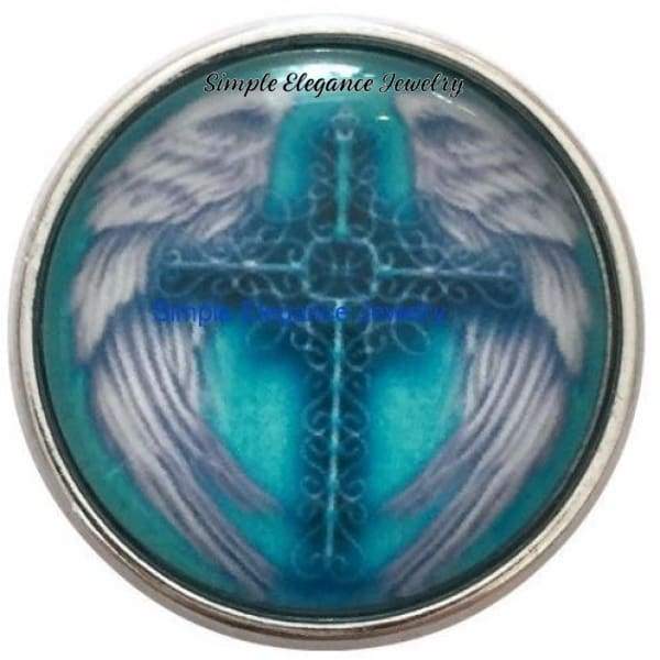 Turquoise Wing Cross Snap 20mm for Snap Charm Jewelry - Snap Jewelry