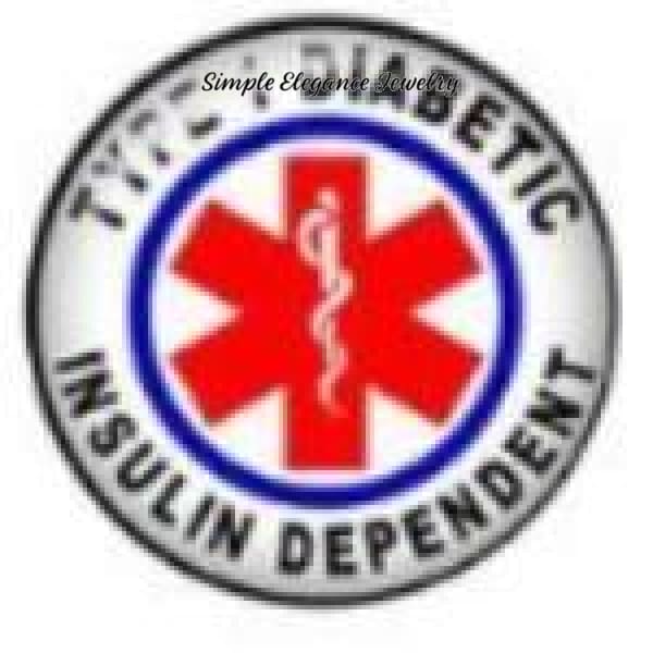 Type 1 Diabetic Snap Charm 20mm Snap - Snap Jewelry