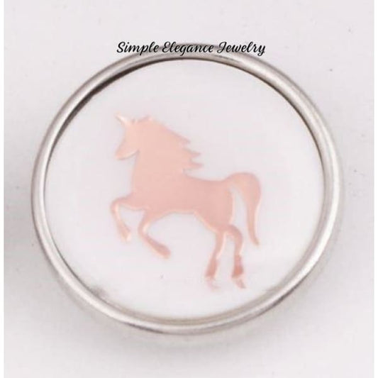 Unicorn Gold Horse Snap Charm 18mm - Snap Jewelry