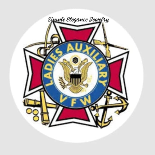 VFW Ladies Auxiliary Snap Charm 20mm - Snap Jewelry