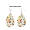 Vinyl Earrings- Peach Floral Vinyl - Earrings