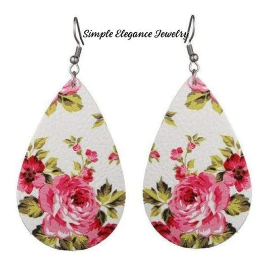 Vinyl Teardrop Floral Earrings-NEW LOWER PRICE - Earrings