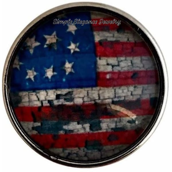 Weathered Flag Snap 20mm for Snap Jewelry - Snap Jewelry
