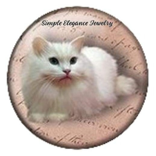 White Cat Snap 20mm Snap for Snap Jewelry - Snap Jewelry