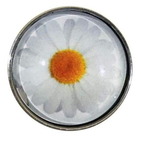 White Daisy Flower Snap Charm for Snap Charm Jewelry 20mm - Snap Jewelry