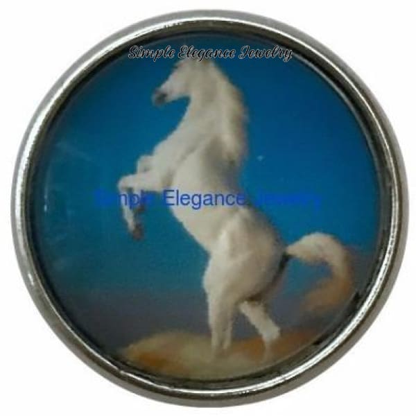 White Horse Snap Charm 20mm for Snap Jewelry - Snap Jewelry
