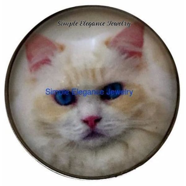 White Kitten Snap Charm 20mm for Snap Jewelry - Snap Jewelry