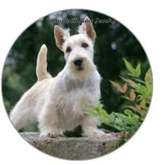 White Schnauzer Dog Snap Charm - Snap Jewelry