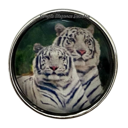 White Tigers Snap Charm - Snap Jewelry