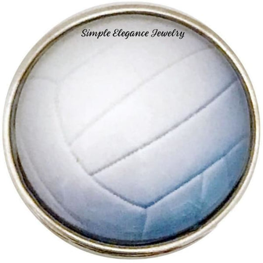 White Volleyball Snap Charm 20mm for Snap Jewelry - Snap Jewelry