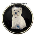 White Westie Dog Snap Charm 20mm - Snap Jewelry