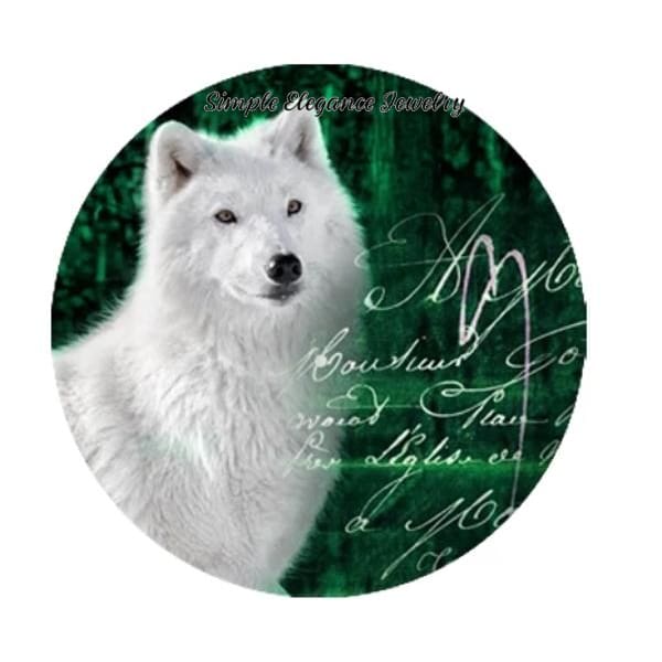 White Wolf Snap Charm 20mm for Snap Jewery - Snap Jewelry