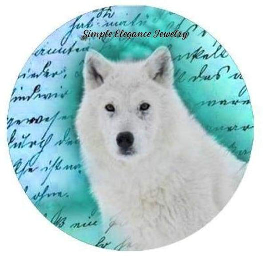 White Wolf Snap Charm 20mm - Snap Jewelry