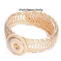Wide Cuff Single Snap Spring Bracelet 18mm-20mm Snaps - Gold - Snap Jewelry