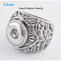 Wide Floral Snap Ring - Snap Jewelry