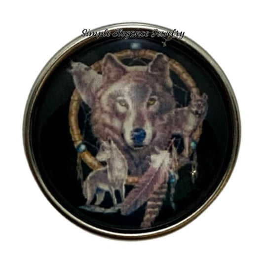 Wolves Dream Catcher Snap Charm 20mm - Snap Jewelry