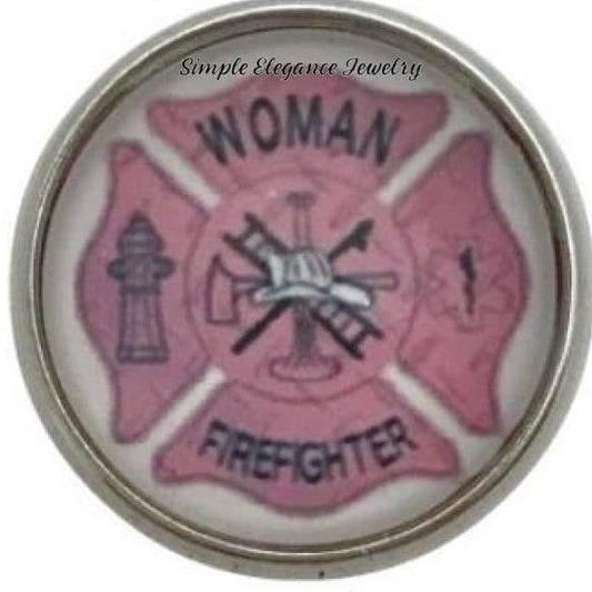 Woman Firefighter Snap Charm 20mm for Snap Jewelry - Snap Jewelry