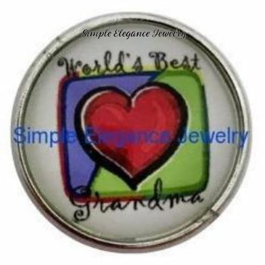 Worlds Best Grandma Snap 20mm for Snap Jewelry - Snap Jewelry