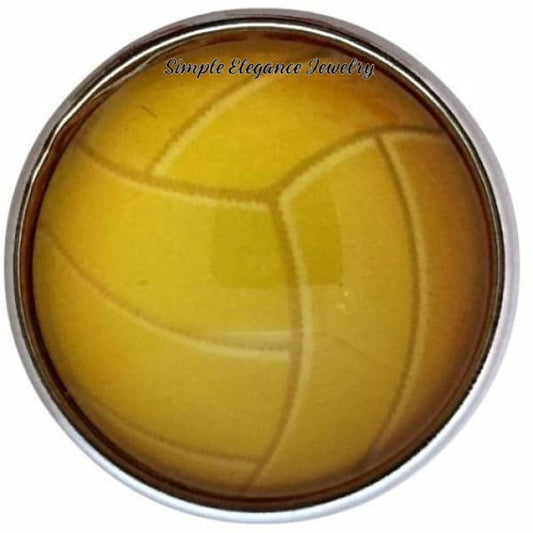Yellow Volleyball Snap 20mm for Snap Jewelry - Snap Jewelry